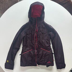Burton Ski Snowboard Winter Jacket Black Pink Pattern XS